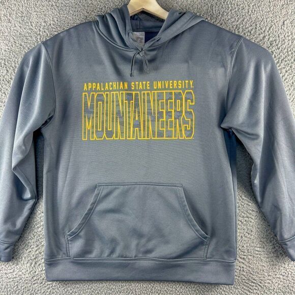 App State Mountaineers Hoodie Mens Medium Gray Appalachian Sweatshirt Outdoor NC - Picture 1 of 12